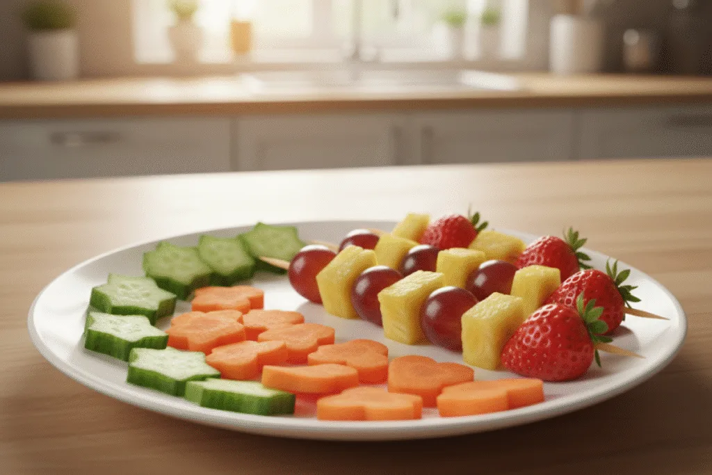 Colores, texturas y formas haciendo la comida divertida para niños autistas